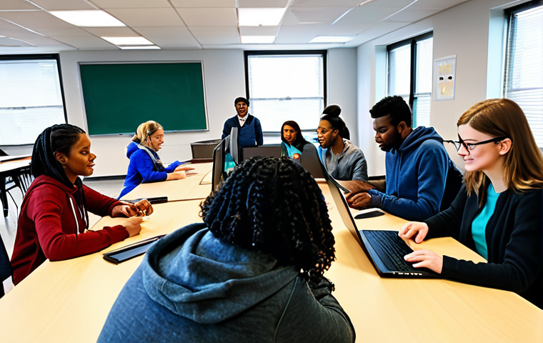 기술 재교육 프로그램의 성과 향상을 위한 전략 - **

"A diverse group of adults participating in a hands-on coding workshop, fully clothed, appropria...